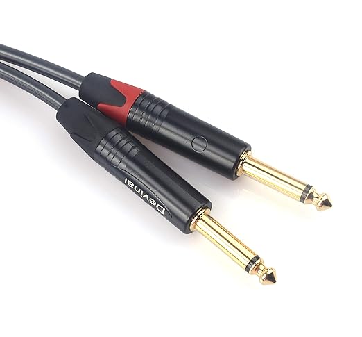 Devinal 1/4 to Dual 1/4 Y-Splitter Cable, 6.35mm TRS to Dual 6.35mm TS Insert - Image 2