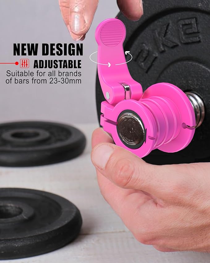 Pro Barbell Clips 1 inch Barbell Clamps 0.9-1.18inch Quick Release Weight Clips - Image 3