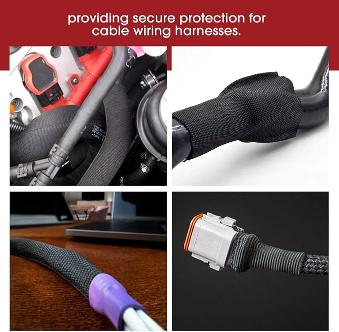 Heat Shrink Wire Loom 2:1 Shrinkable Braided Cable Sleeve 2 Inch ID-25ft - Image 9