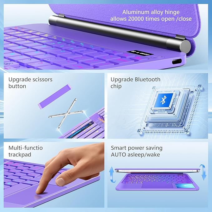 Keyboard Case for iPad Air 13 inch, iPad Pro 12.9 inch Magic Magnetic - Image 4