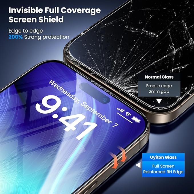 Uyiton UnBreak-Glass for iPhone 15 Pro Max Screen Protector, Scratch-Resistant - Image 4