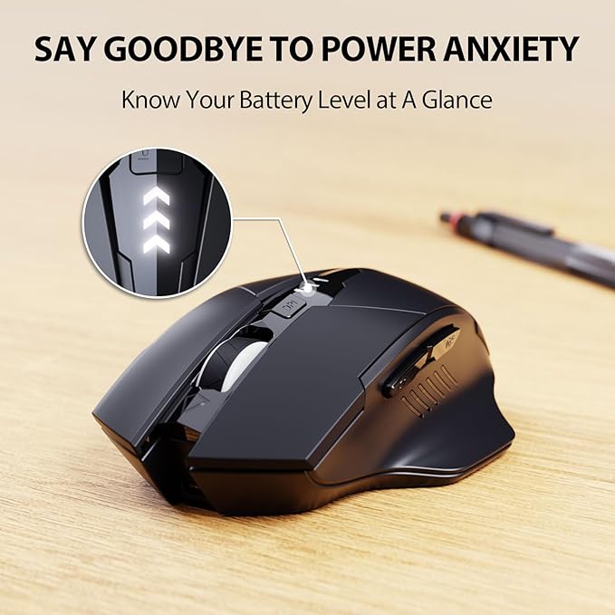 INPHIC Multi-Device Bluetooth Mouse, Upgraded Visible Battery, 2400 DPI - Image 4