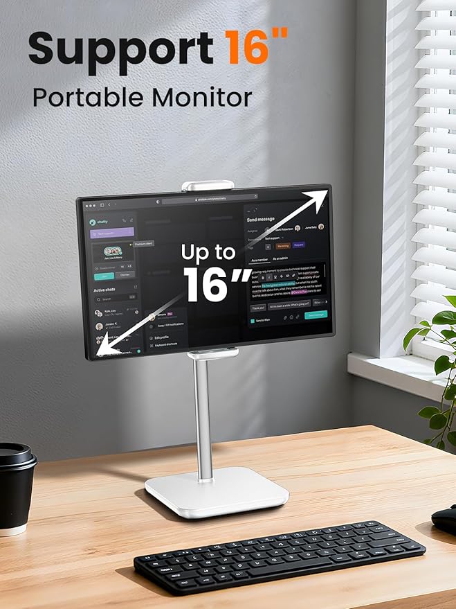 tounee Portable Monitor & Tablet Holder Stand, 4.4lb Holding Strength, Height - Image 2
