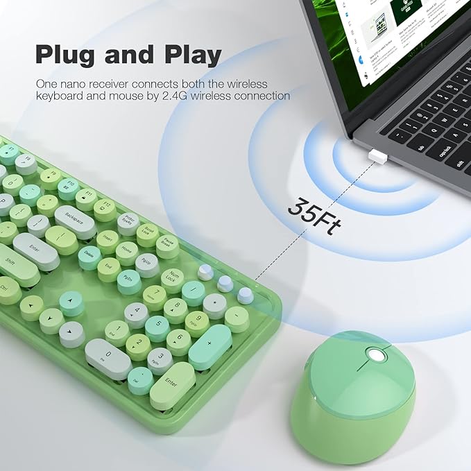 KNOWSQT Wireless Keyboard and Mouse Combo, - Image 2