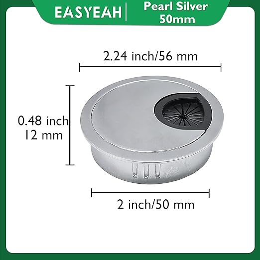 1 Pcs Desk Grommet 2" / 50 mm, Desk Cord Hole Cover, Cable Grommet Metal Zinc - Image 8