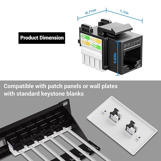 iwillink 10Gbps Cat6 Keystone Jack and Punch-Down Stand, RJ45 Ethernet Keystone - Image 4