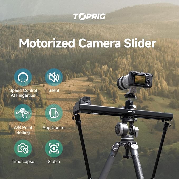 Accsoon Toprig 24inch/60cm Motorized Camera Slider, Button/APP Dual Control - Image 2