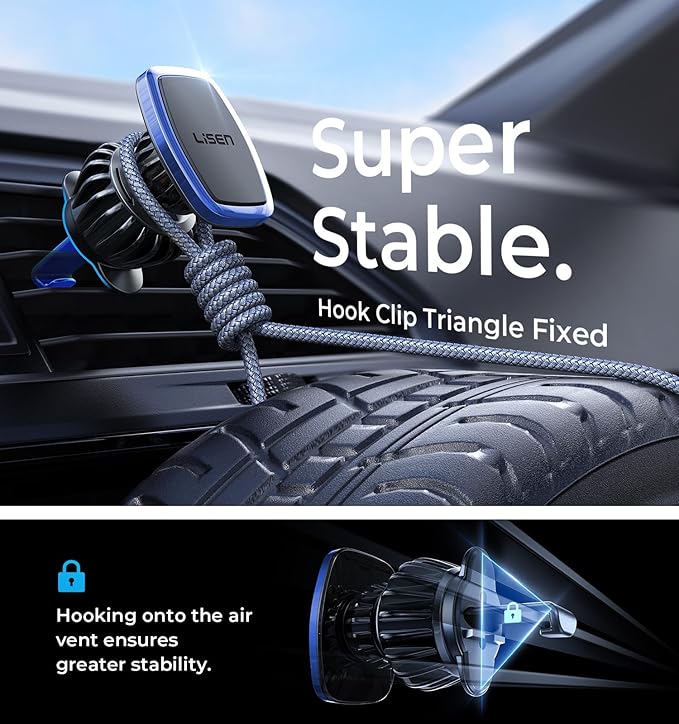 LISEN Magnetic Phone Holder for Car, Car Phone Holder Mount Cell Phone Holder - Image 5