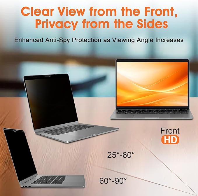 Magnetic Laptop Privacy Screen 14 Inch 16:9 Display- Removable Anti-Glare Blue - Image 2