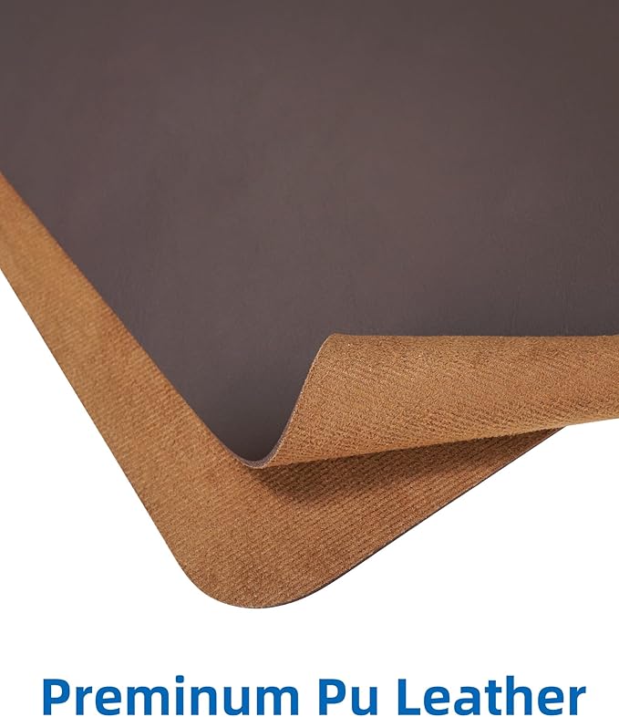 Leather Desk Pad Blotter, Mouse Pad, Office Desk Mat, Non-Slip PU Leather Desk - Image 2