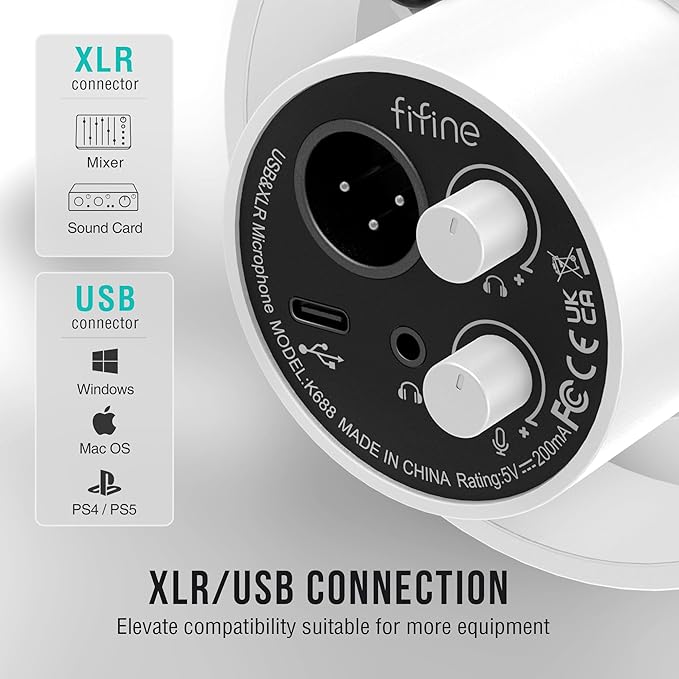 FIFINE Podcast XLR/USB Microphone Kit, Studio Dynamic Vocal Mic - Image 4