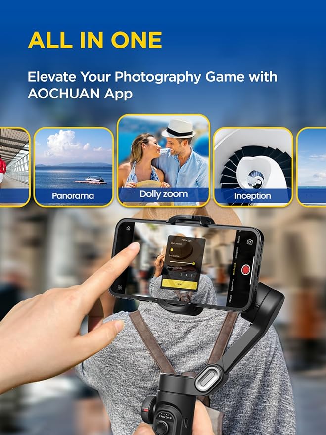 Gimbal Stabilizer for Smartphone, iPhone Gimbal w/Focus Wheel Face/Object - Image 5