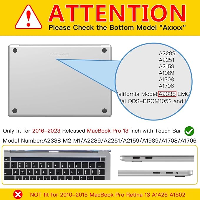 CISSOOK Compatible with MacBook Pro 13 Inch M2 M1 Case 2025-2016 Release A2338 - Image 2