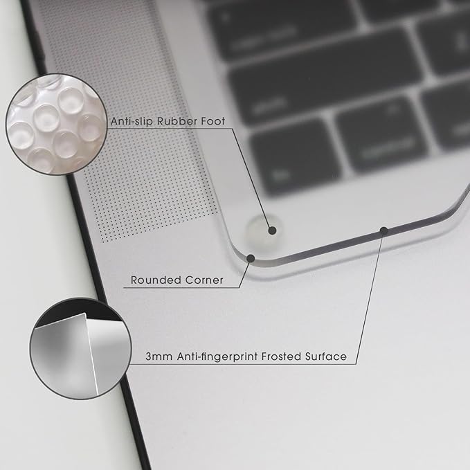 Kado Lift Riser Acrylic for External Keyboard, Frosted Transparent, Office - Image 3
