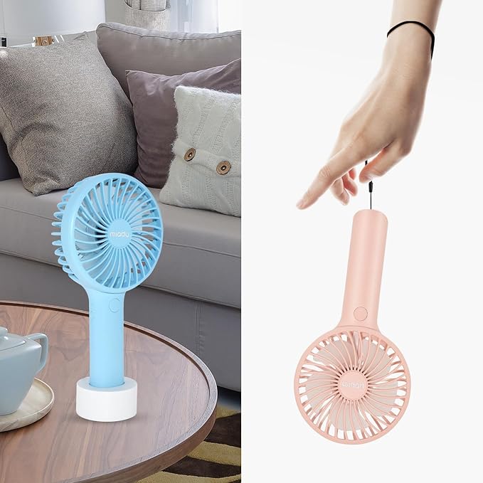 Miady 2-Pack Upgraded 5000mAh Portable Handheld Fan 3 Speed Mini USB Strong - Image 6
