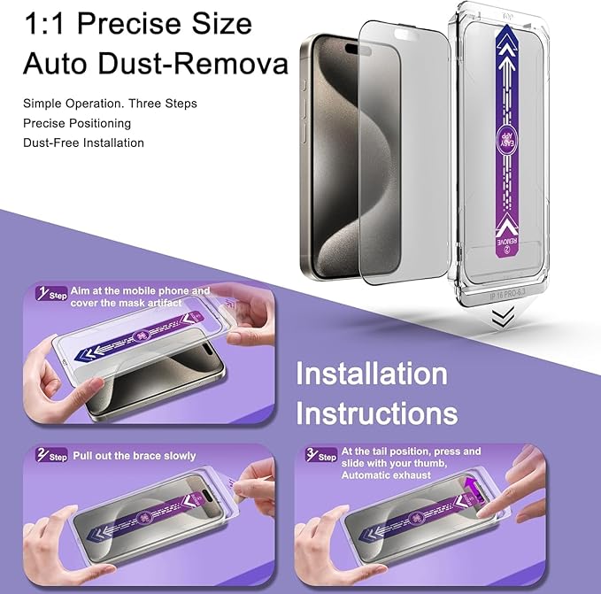 Matte Screen Protector for iPhone 17 Pro Max 6.9-Inch, Auto Dust Removal - Image 3