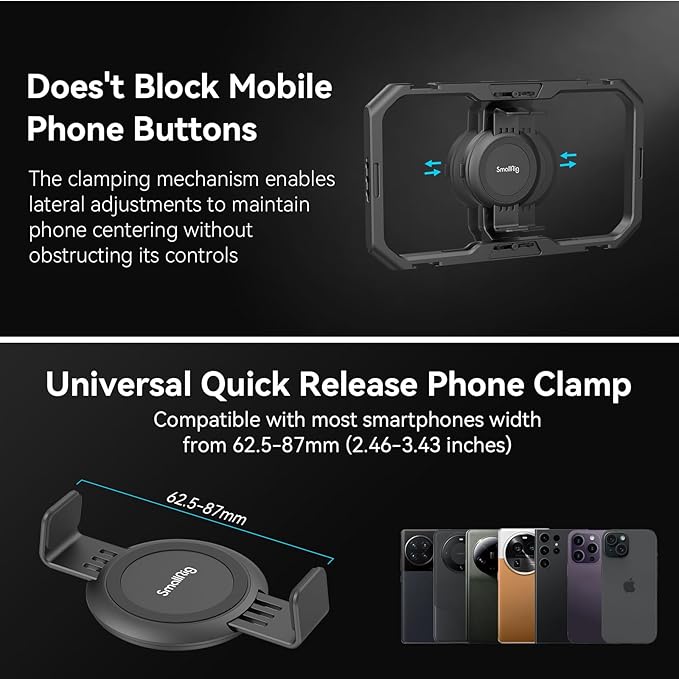 SmallRig Universal Quick Release Phone Cage, Aluminium Alloy Magnetic - Image 5