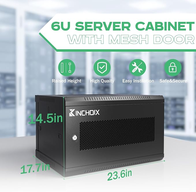 6U Server Cabinet Wall Mount Network Rack Enclosure Cabinet Enclosure - Image 2