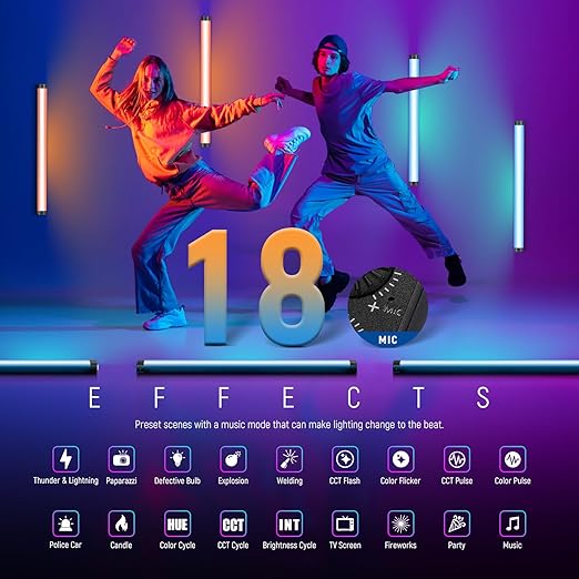 NEEWER TL60 RGB Tube Light, 20W Full Color RGBWW LED Video Lighting Wand Stick - Image 7