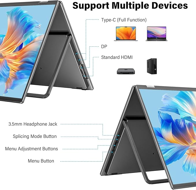 InnoView 23.8" Dual Monitor 2K QHD 2560 x 1440P Laptop Screen Extender - Image 6