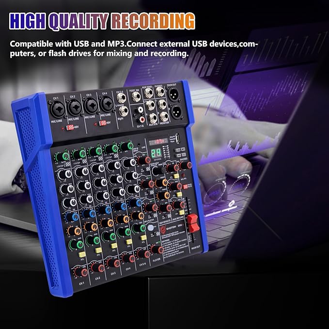 EXOTON Professional Audio Mixer Console, 6 Channel - Image 4