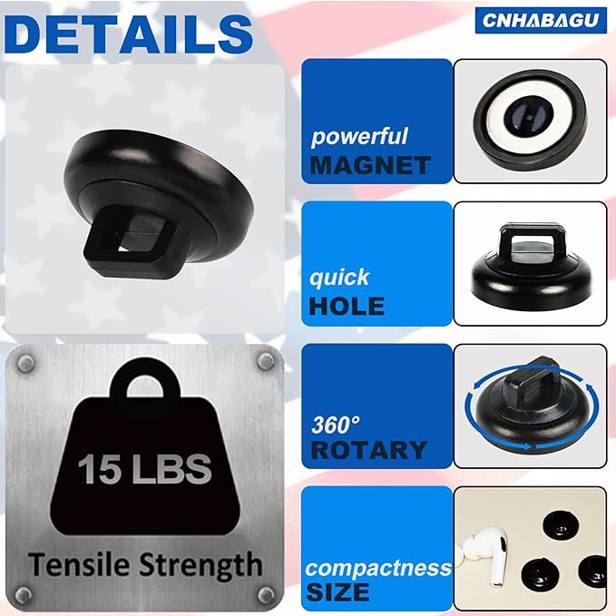 Magnetic Cable Zip Tie Mounts Clips Multipurpose Zip Ties Mount Base Holder - Image 4
