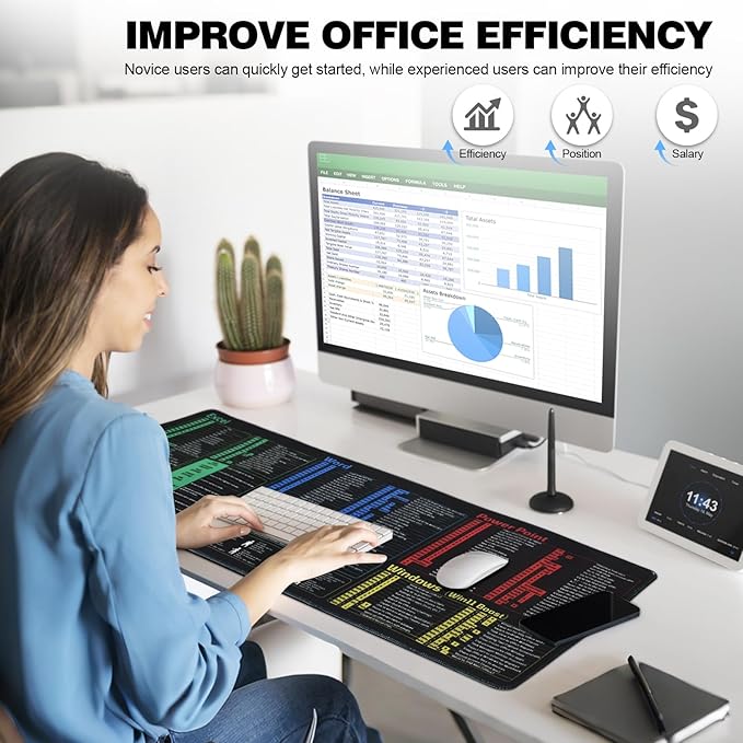 Linoows Office Shortcut Mouse Pad, Extra Large 31.5 x 11.8 Inch Gaming Mouse Mat - Image 7