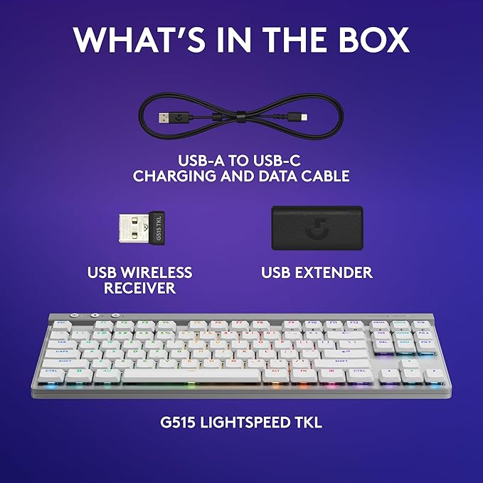 Logitech G515 Wireless Gaming Keyboard TKL, LIGHTSYNC RGB, Thin Tenkeyless - Image 8