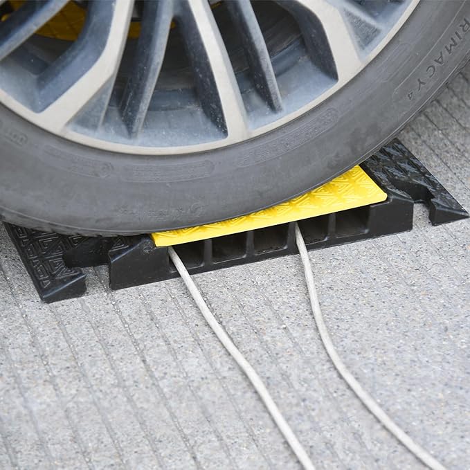 Rubber Cable Protector Ramp, Heavy Floor Cable Wire Cord Cover Speed Bumps - Image 8