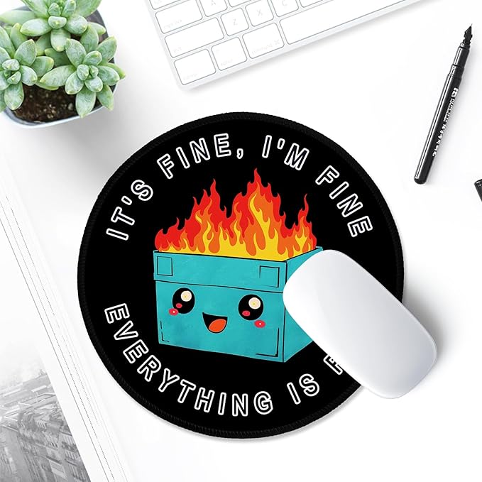 ITNRSIIET Round Mouse Pad with Stitched Edge Premium-Textured Waterproof - Image 6
