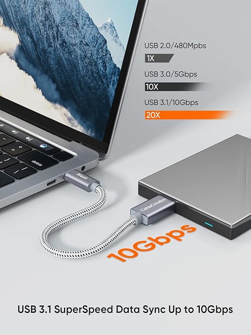 CableCreation 1FT USB C to Micro B Cable, 10Gbps Speed External Hard Drive - Image 4