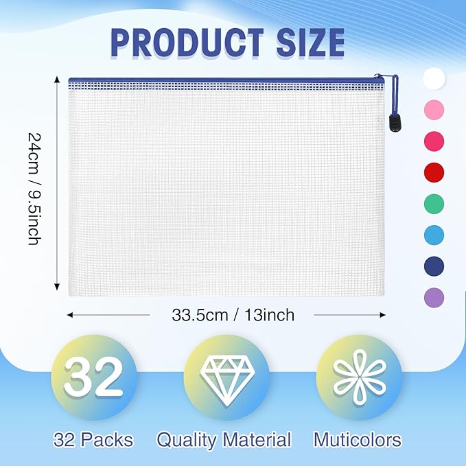 Jetec 32 Pcs Mesh Zipper Bags Toy Storage Bikini Organizer Bag Bolsas Para - Image 2