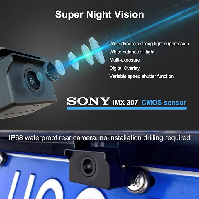 8.2″ OEM Rear View Mirror Camera, Dash Cam, Detached Front Lens, IPS Screen - Image 5