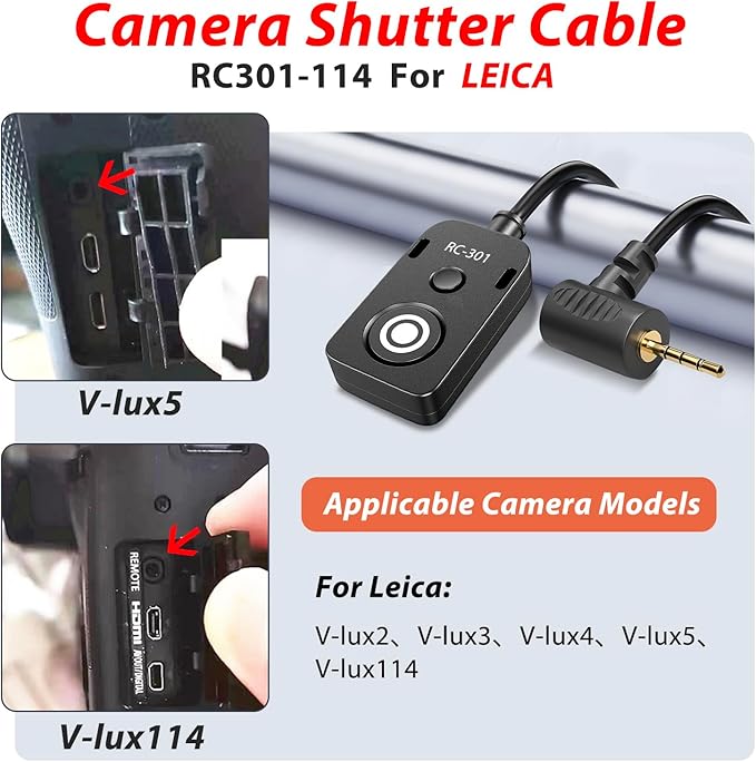 for Panasonic Cable RC301-L1 Remote Camera Small Shutter Release Remote Control - Image 6