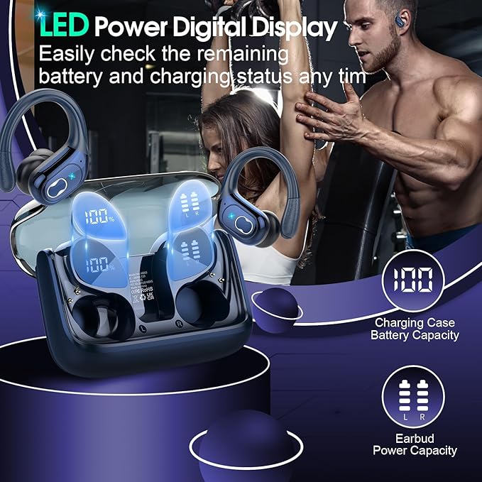 Wireless Earbuds 75hrs Bluetooth 5.4 Headphone Sport, 2025 Bluetooth Earbuds - Image 4