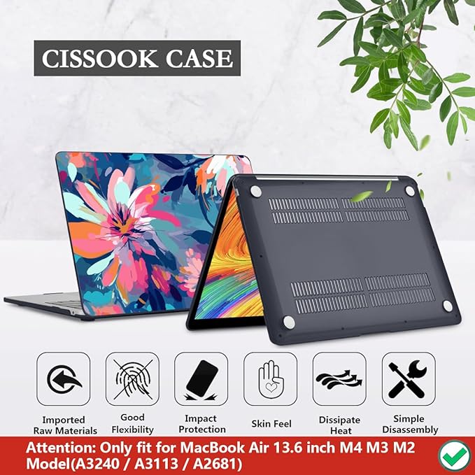 CISSOOK Compatible with MacBook Air 13.6 inch Case 2025 2024 2023 2022 Release - Image 6