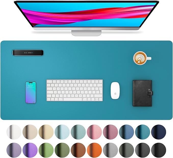 Aothia Leather Desk Pad Protector, Mouse Pad, Office Desk Mat, Non-Slip PU by Aothia