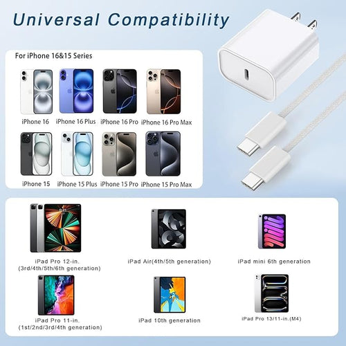 10FT iPhone 16e Charger Fast Charging - Image 2