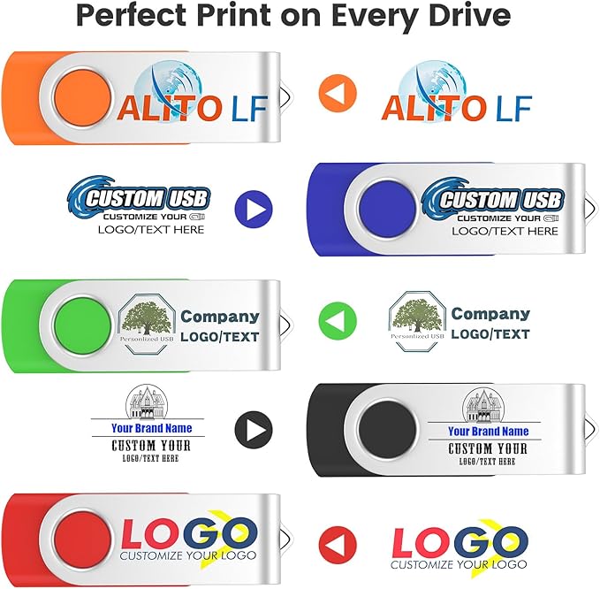 ABLAZE Personalized USB 512MB Flash Drive 10 Pack, USB 2.0 Custom Thumb Drives - Image 2