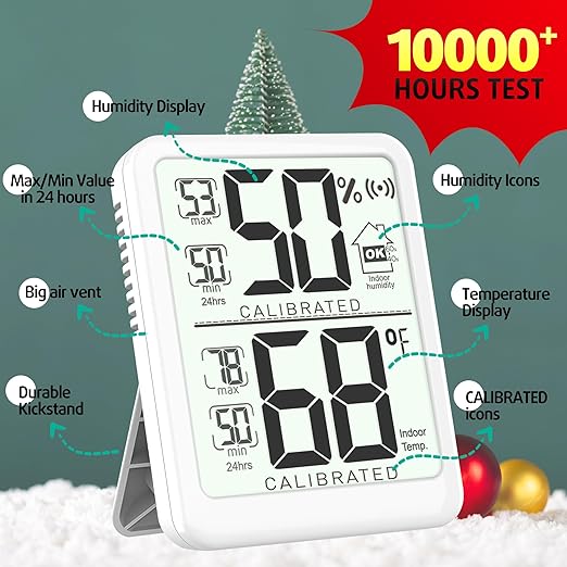 Antonki Room Thermometer, Digital Small Hygrometer Indoor Thermometer Humidity - Image 6