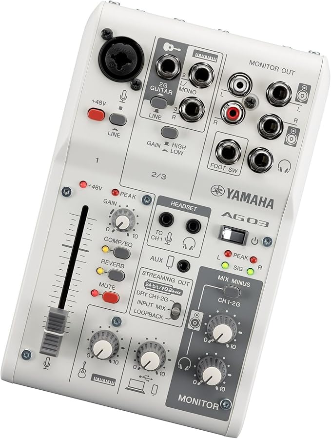 Yamaha AG03MK2 White 6-Channel Live Streaming Loopback Mixer/USB Interface - Image 3