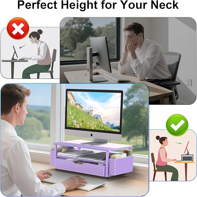 Desk Organizer and Accessories, Computer Monitor Stand Riser - Image 3