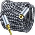 3.5mm Headphone Extension Cable 6ft, Nylon Braided Aux Cord Extender by MORELECS