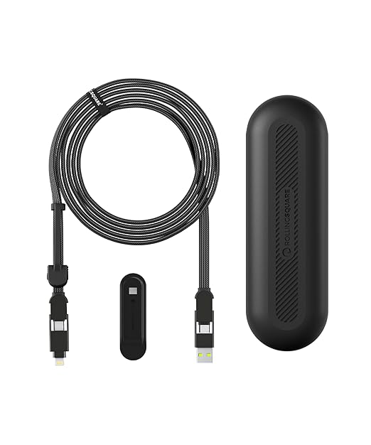 Rolling Square, inCharge XL, 6-in-1 Multi Charging Cable, 100W Ultra-Fast by RollingSquare