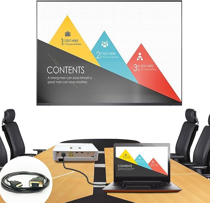 HDMI to VGA Cable, 1080P HDMI Male to VGA Male M/M Video Converter Cord vga - Image 7