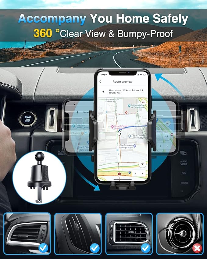 VANMASS Car Phone Holder Mount 2025 Upgraded Car Vent Phone Mount Clip - Image 7