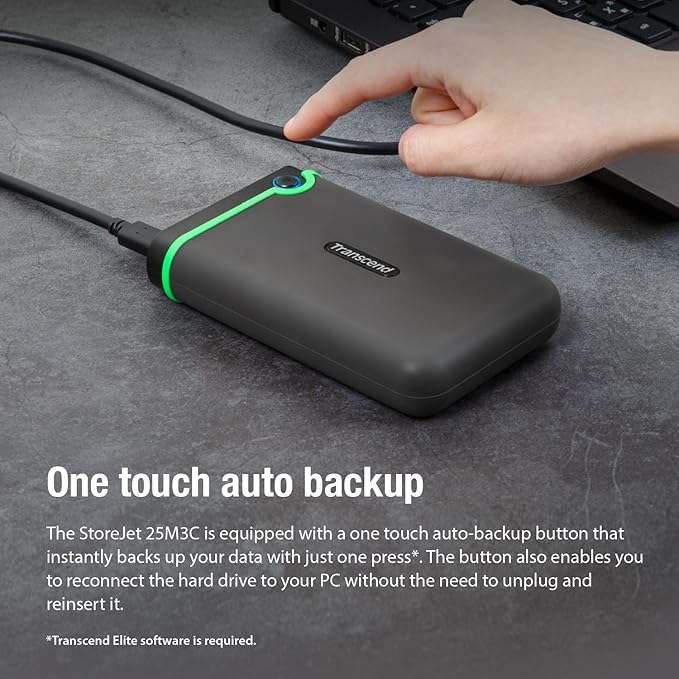 Transcend 4TB SJ25M3C, USB 3.1 Portable Hard Drive Rugged, Anti-Shock Resistant - Image 10