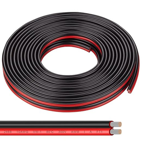 10 Gauge Wire 20FT Tinned Copper Wire-2 Conductor Parallel Wire Insulated by Shirbly
