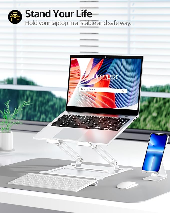 Urmust Laptop Notebook Stand Holder Adjustable Ultrabook Stand Riser Portable - Image 3