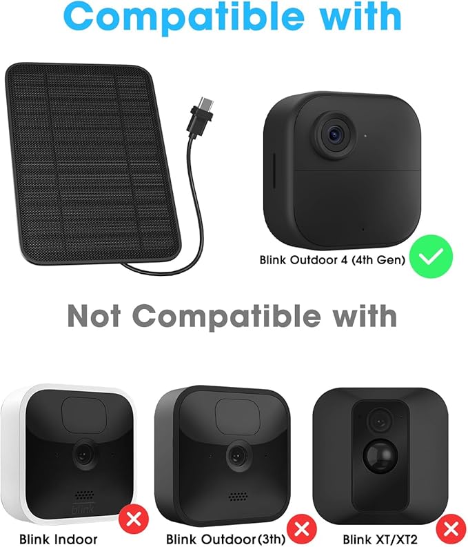 5W Solar Panel for Blink Camera Outdoor, Solar Panel Charger Compatible - Image 2